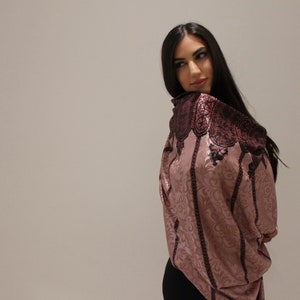 100% Seidenschal/ Großer Rechteckschal/ Wickeltuch/ Seidenschal/ Abenddeko/ Geschenke für Sie/ Geschenke für Reisende/ Spanischer Stil Rosa Schal