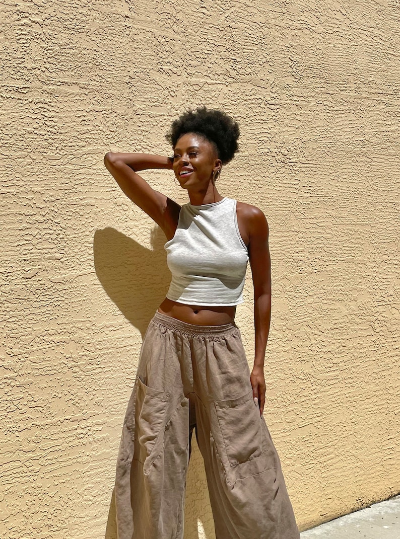 Wide Leg Flow Pants, Palazzo Pants, Linen Pants, Lyocell Pants, Wide Pocket Pants, Travel Pants, Boho Pants image 3