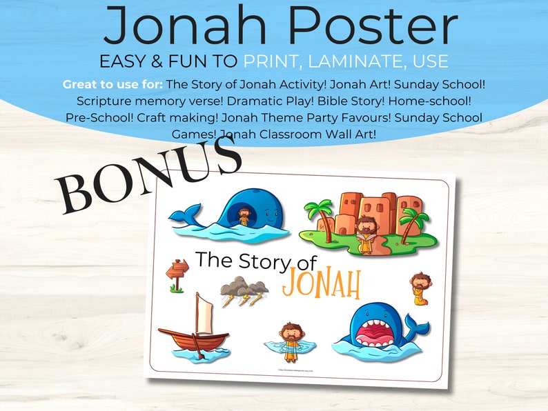 Jonah Activity Pages Printable Bible Story Bible Crafts Sunday School ...