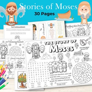 Moses Bible Printables – Leadership Kit with Crafts, Coloring, Worksheets for Kids | Faith Devotions for Christian Homes & Classrooms