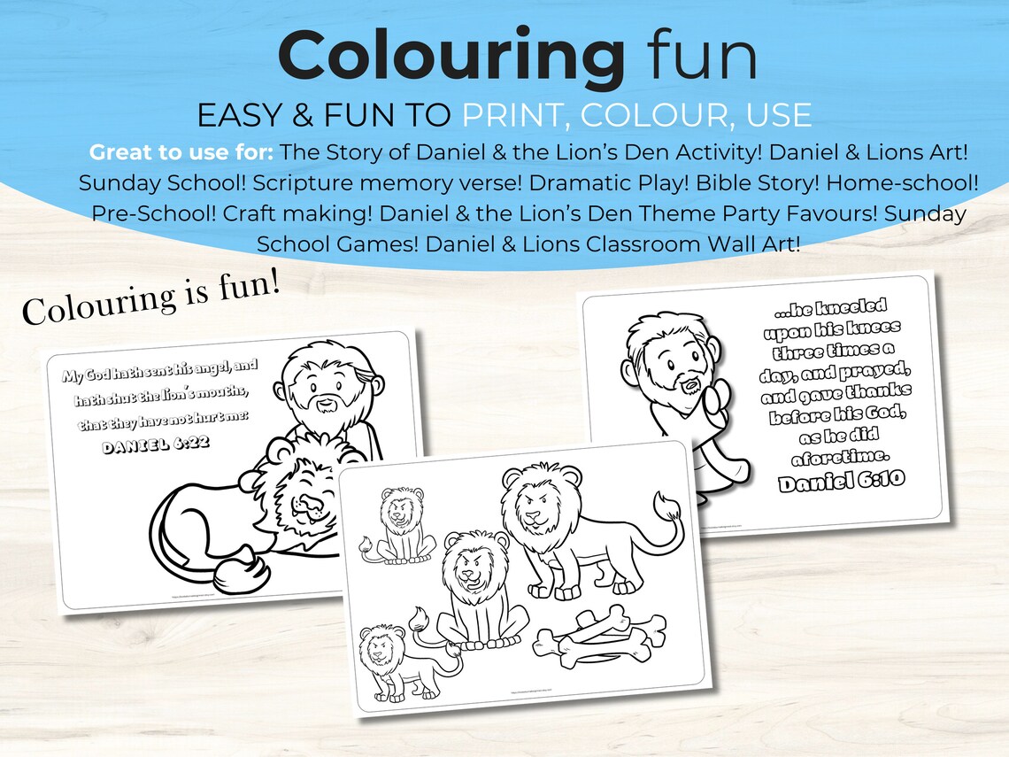 Daniel &amp; Lion's Den! Activity Pages! Printable! Bible Story! Bible Crafts! Sunday School! Home ...