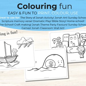 Jonah Activity Pages Printable Bible Story Bible Crafts Sunday School ...