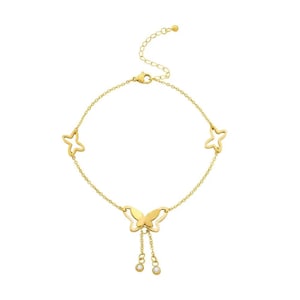 Butterfly 18K Gold Plated Anklet