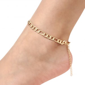 Figaro 18K Gold Plated Anklet