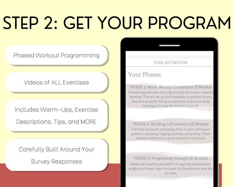 Personalized Workout Program Created by a Certified Personal Trainer with Workout Tracking Spreadsheet image 3