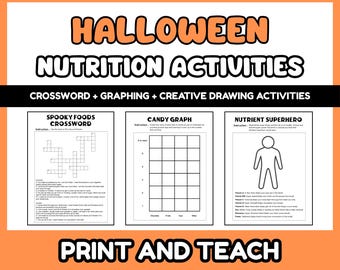 Halloween Activity Worksheets on Nutrition | Fall Printable for Kids