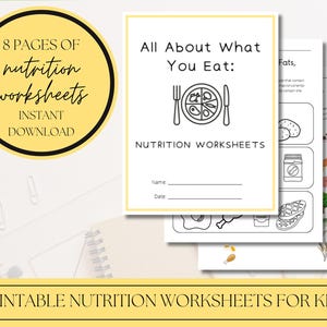 Nutrition Education Worksheets for Kids | Instant Download