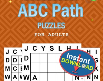 ABC Path Puzzle Book – 200+ Printable Alphabet Logic Puzzles | Instant Download | Brain Games for Adults & Kids | Book 1