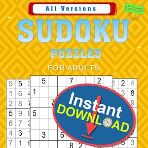 Sudoku Puzzle Book Bundle – 520 Printable Puzzles – Easy, Medium, Hard, Extreme & Mixed | Instant Download | Digital Brain Games for Adults