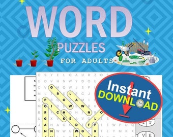 May include: A yellow and white printable word search puzzle with the title "Gardening Theme Word Puzzles for Adults". The puzzle features a variety of gardening-related words, such as "grow", "weed", and "prune". The puzzle is designed for adults and is perfect for those who enjoy word games.