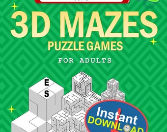 Mixed Difficulty 3D Maze Puzzle Book – 100 Printable Mazes (Easy to Hard) | Visual Logic Puzzles | Instant Download