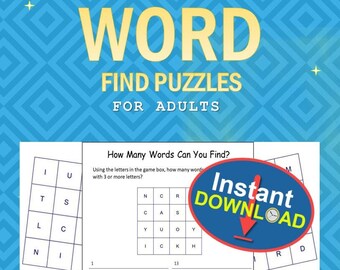 Puede incluir: Un rompecabezas de búsqueda de palabras imprimible para adultos. El rompecabezas presenta una cuadrícula de letras y una lista de palabras para encontrar. El título del rompecabezas es "Word Find 1" y el texto "How Many Words Can You Find?" también está incluido. El rompecabezas es parte de una colección de 100 rompecabezas.