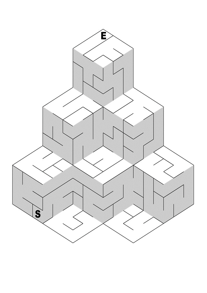 Downloadable Printable '3D' Maze Puzzle Book [easy] for Adults &amp; Children: 100 Mazes - Etsy