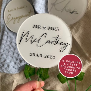 Custom Last Name Cake Toppers for Wedding | Personalised Wedding Cake Topper | Mr and Mrs Cake Toppers