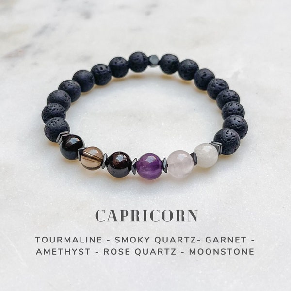Capricorn Gifts, Capricorn Crystals Zodiac Bracelet, Astrology Jewelry