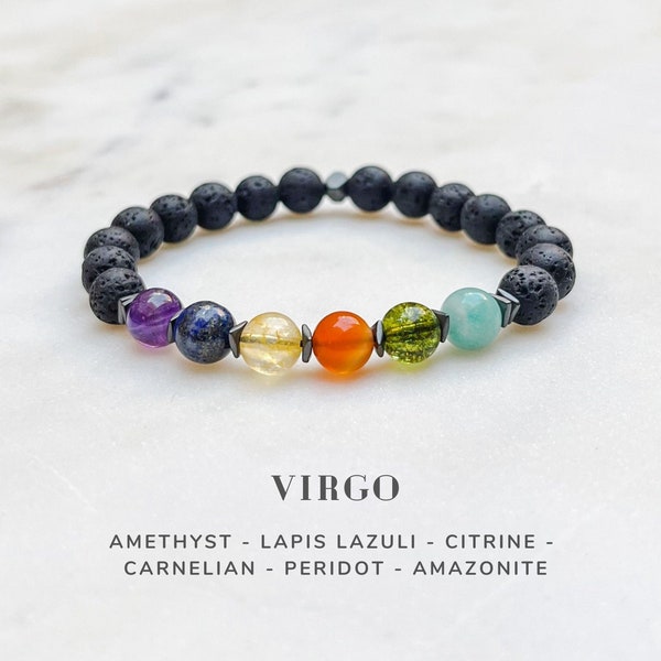 Virgo Gifts, Virgo Crystals Zodiac Bracelet, Astrology Jewelry