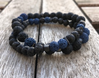 Anxiety Relief Calming Bracelet, Diffuser Lava Stone Jewelry