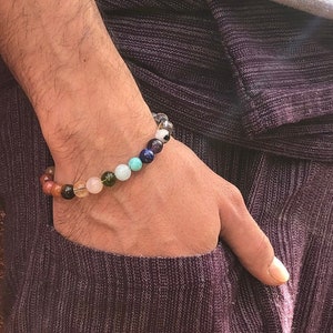 7 Chakra Bracelet Men and Women, Crystal Chakra Jewelry, Spiritual Bracelet, Mindfulness Gift