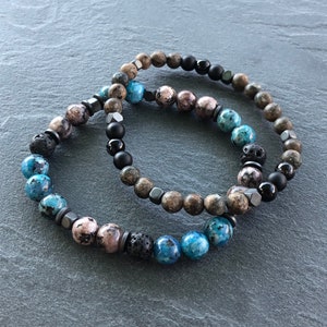 Anxiety Calming Bracelet Men, Stress Relief Healing Crystal Zen Jewelry, Brother Gift for Men, Protection Bracelet
