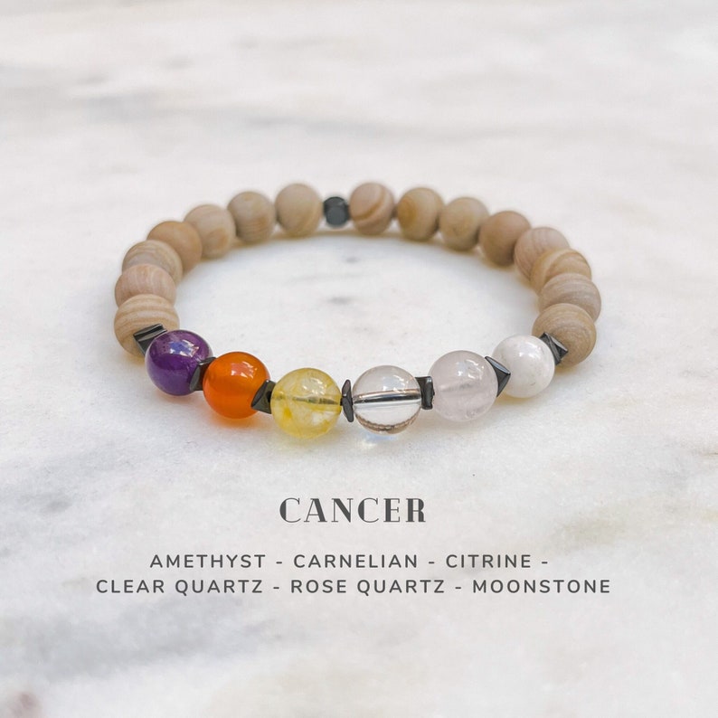 Cancer Zodiac Gifts Cancer Crystals Zodiac Bracelet Etsy