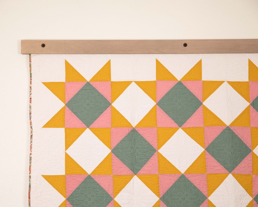 Quilt Hanger Maple Wood Weathered Tapestry Hanger Gray Etsy