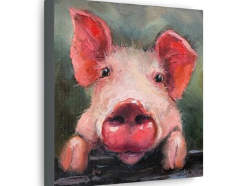 Piggy print on Canvas Gallery Wraps designed of original oil painting by Daiga Dimza