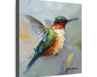 Humming bird print on Canvas Gallery Wraps designed of original oil painting by Daiga Dimza