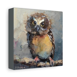 Owl bird print on Canvas Gallery Wraps designed of original oil painting by Daiga Dimza
