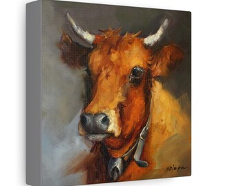 Cow print on Canvas Gallery Wraps designed of original oil painting by Daiga Dimza