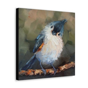 Tufted Titmouse Bird Print on Canvas Gallery Wraps Designed of - Etsy
