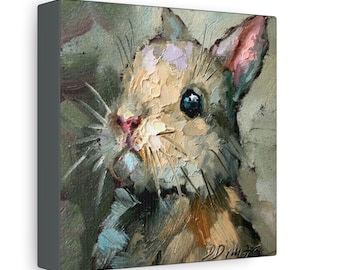 Bunny print on Canvas Gallery Wraps designed of original oil painting by Daiga Dimza