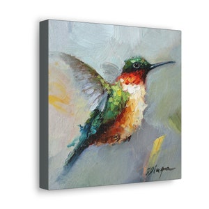 Humming bird print on Canvas Gallery Wraps designed of original oil painting by Daiga Dimza