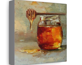 Honey Jar print on Canvas Gallery Wraps designed of original oil painting by Daiga Dimza