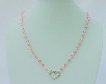 Swarovski Crystal & Silver Heart Necklace
