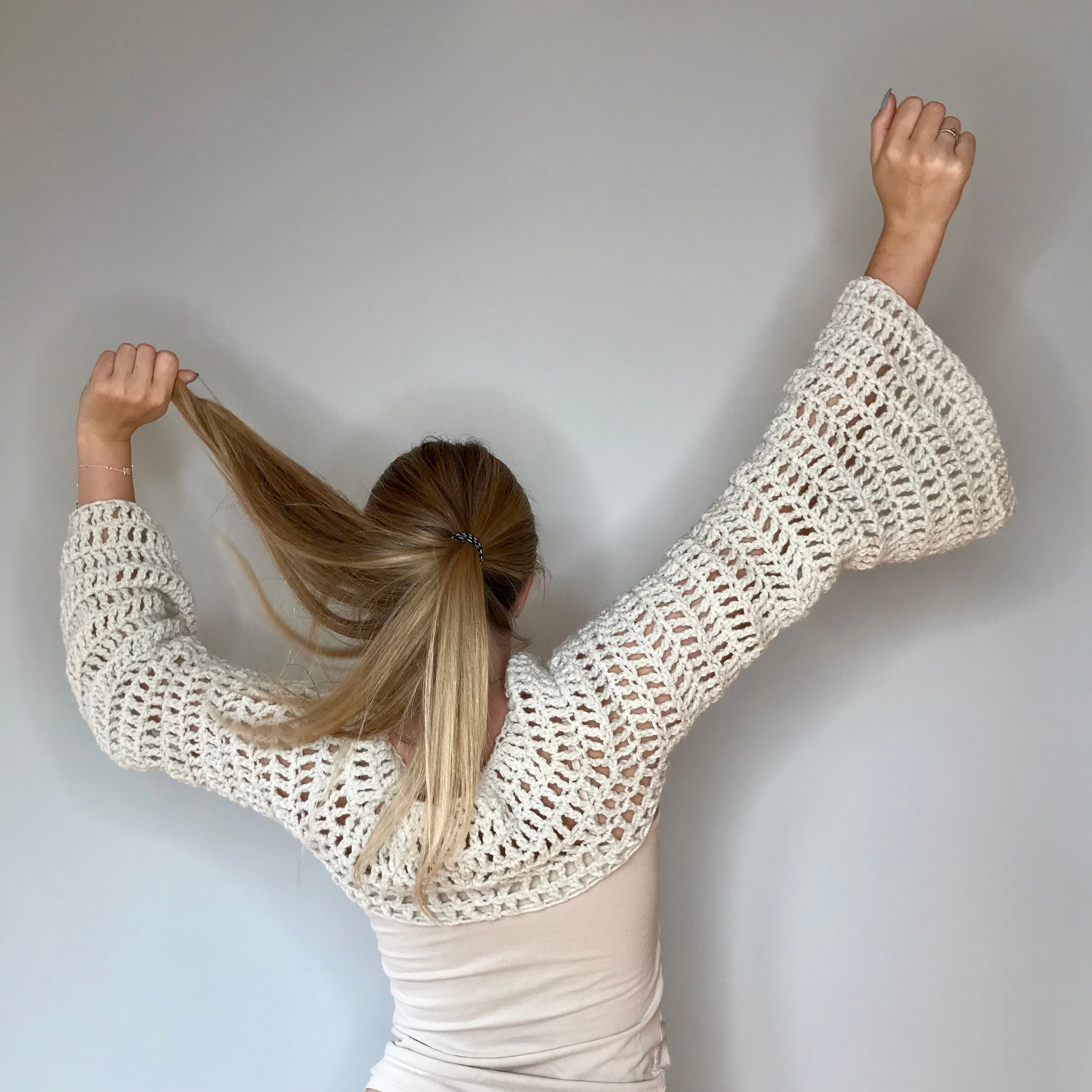 Simple Flare Shrug Sweater Crochet Pattern PDF Ejyarns Etsy