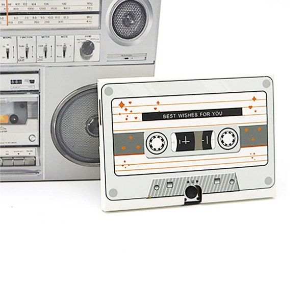 Cassette Tape Shaped Recordable Greeting Card Vintage Audio Tape Decorative Greeting Card
