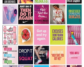 Fitness Motivational Sticker Set Inspired by Erin Condren/Happy Life Planner