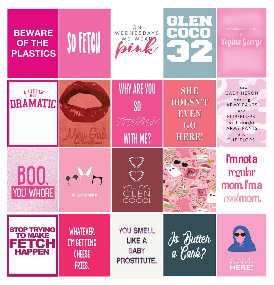 Mean Girls Vol 2 Quotes Sticker Set Inspired by Erin Condren/happy Life ...
