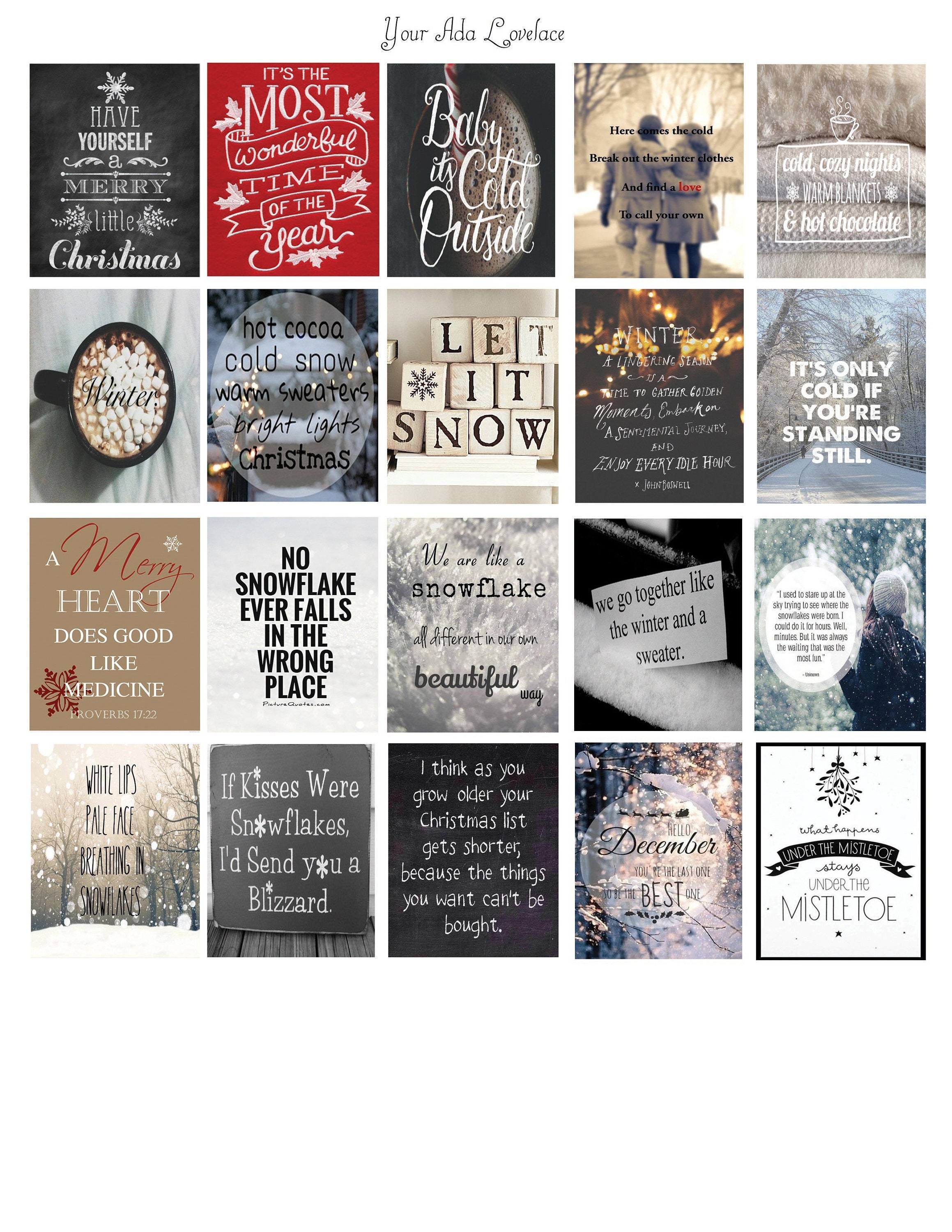 Christmas Vol 1 Quotes Sticker Set Inspired by Erin Condren/happy Life ...