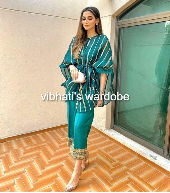 Indo Western Dresses Green Colour Dress 