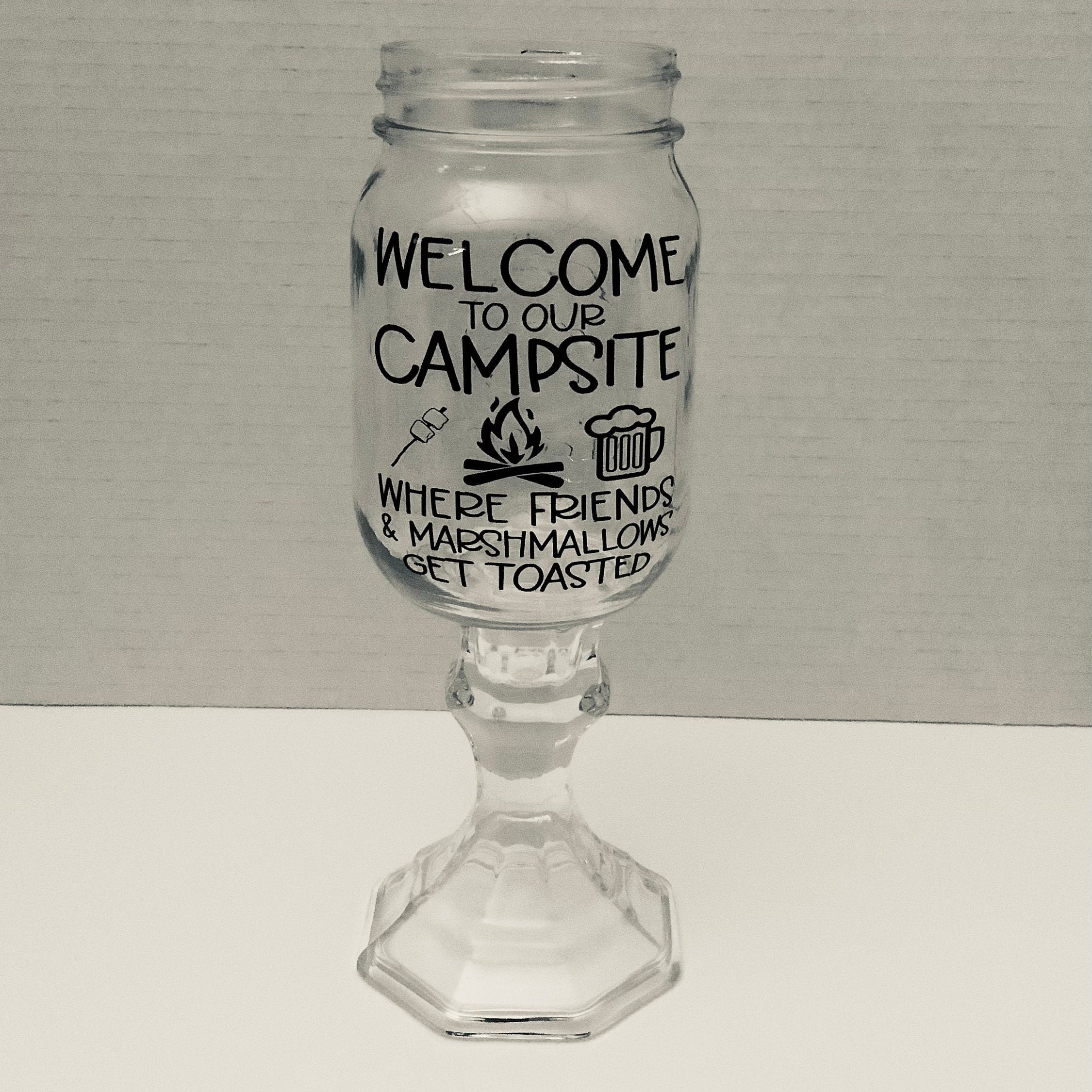 Ball Hillbilly Redneck Wine Glass 12oz Mason Jar with Stem by Carson NWT