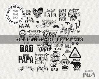 Plotter file Father's Day SVG Bundle, Clipart Plotter file Set German English - digital