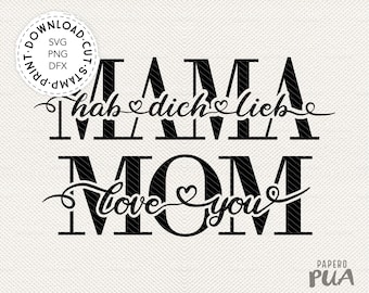 Plottertadei, Mommy loves you SVG, German