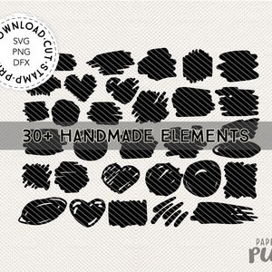 Brushstroke SVG bundle, plotter file and Canva sticker