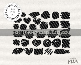 Brushstroke SVG bundle, plotter file and Canva sticker
