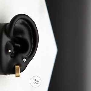 Boucles d'oreilles SANS PIERCING | Créoles en acier chirurgical ne jamais ternir | Créoles pour hommes | Créoles à clip | Clips non perçants