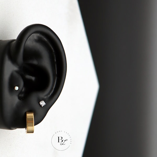NO PIERCING Earrings | Never Tarnish Surgical Steel Hoop Earrings | Men's Hoop Earrings | Clip-on Hoop Earrings | Non-Piercing Clips