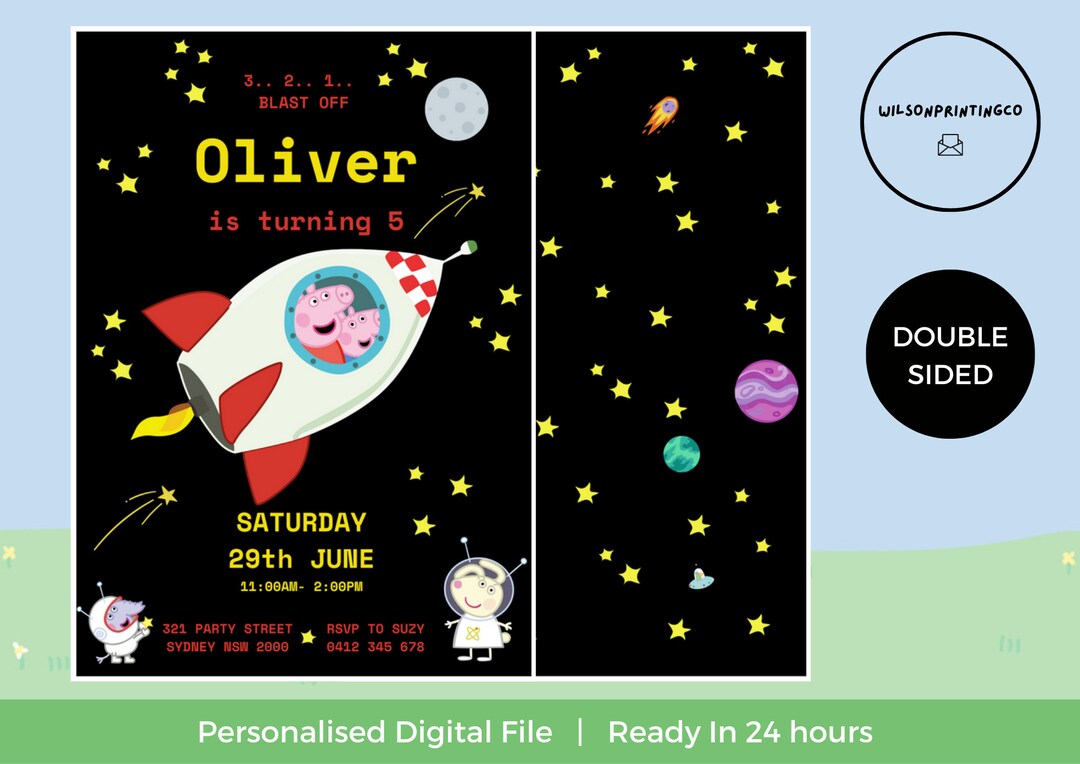 Peppa Pig Digital Birthday Invitation | Peppa Pig Party Kids Invite ...
