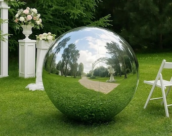 Balões metálicos gigantes prateados em formato de esfera de 50 polegadas para decoração de festas de casamento e despedidas de solteira.