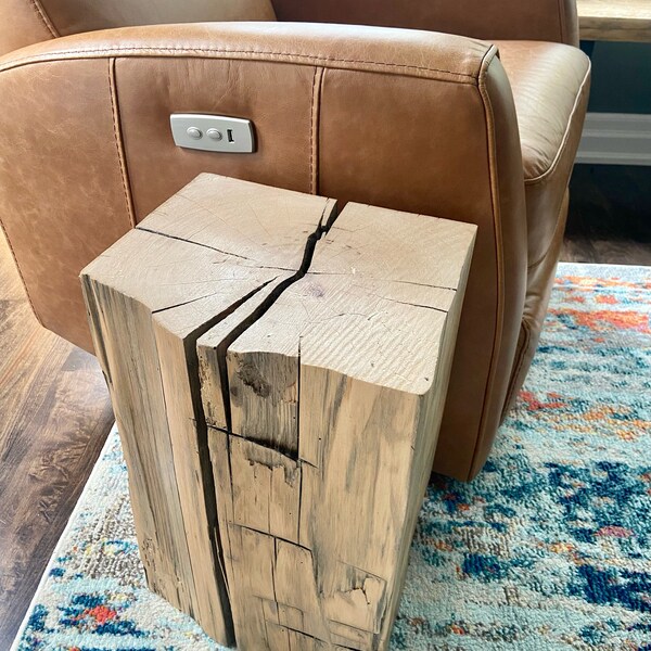 Barn Wood End Table Etsy